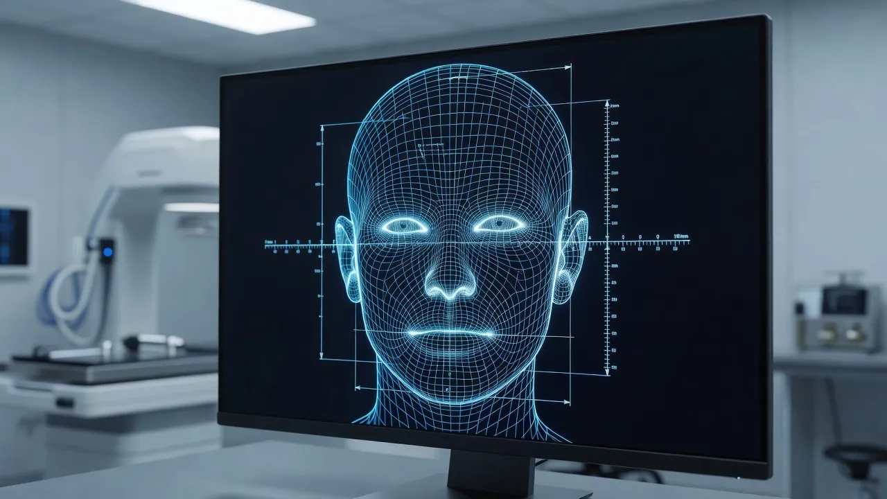 3D volumetric facial scan mesh demonstrating accurate depth mapping for face shape evaluation