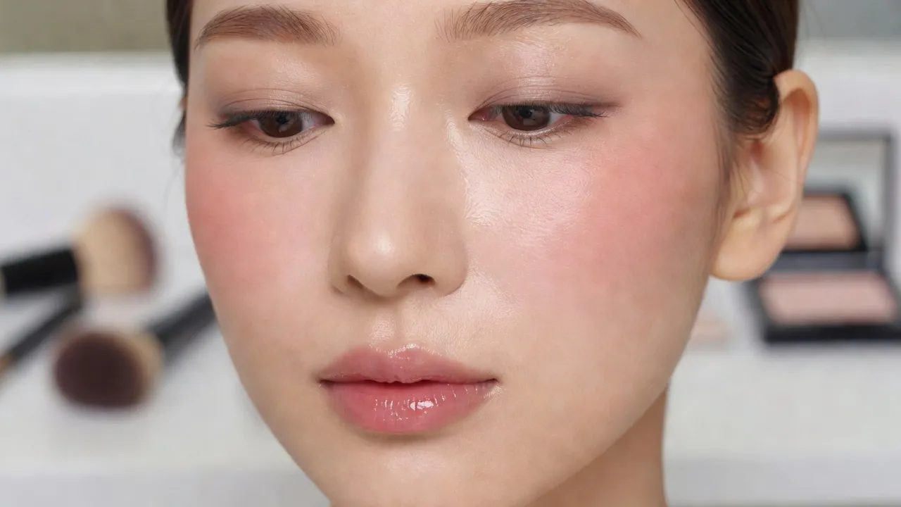 Application of current Japanese makeup trends including high blush placement and soft eye makeup.