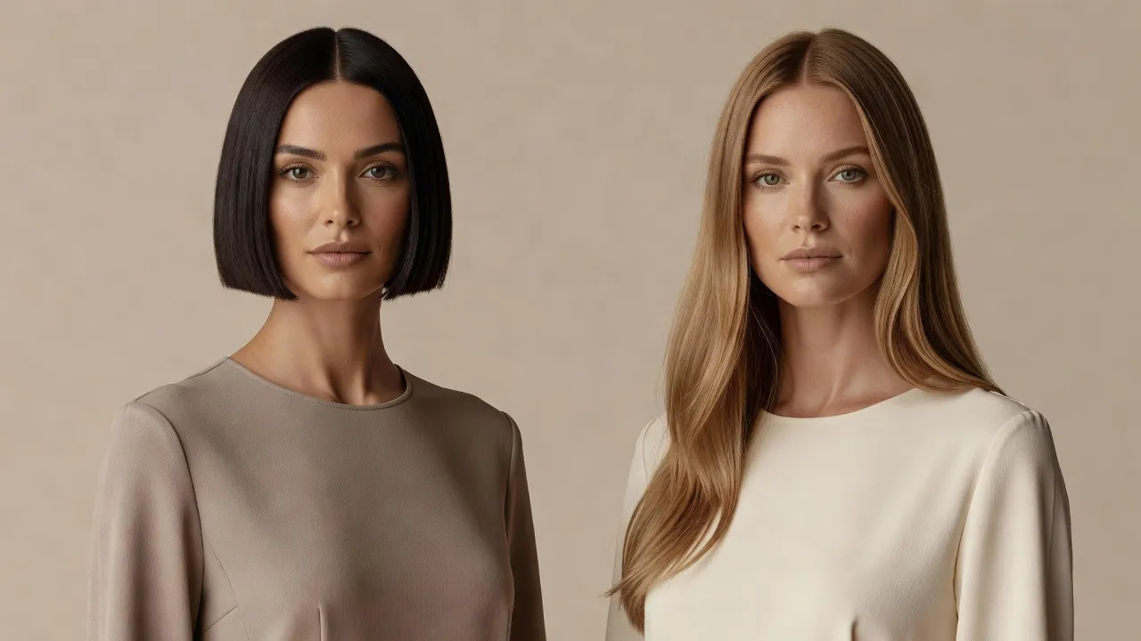 Two women side by side illustrating the visual contrast between pretty and beautiful aesthetic traits.