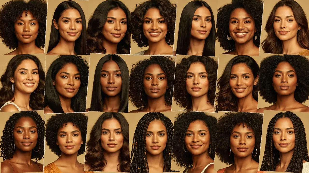 Collage showing diverse global standards of beauty across different cultures and regions