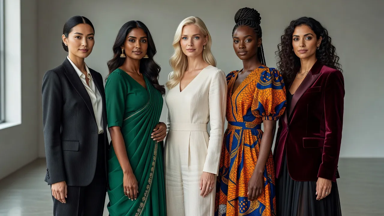 Diverse group of women representing global beauty standards from different cultures and countries