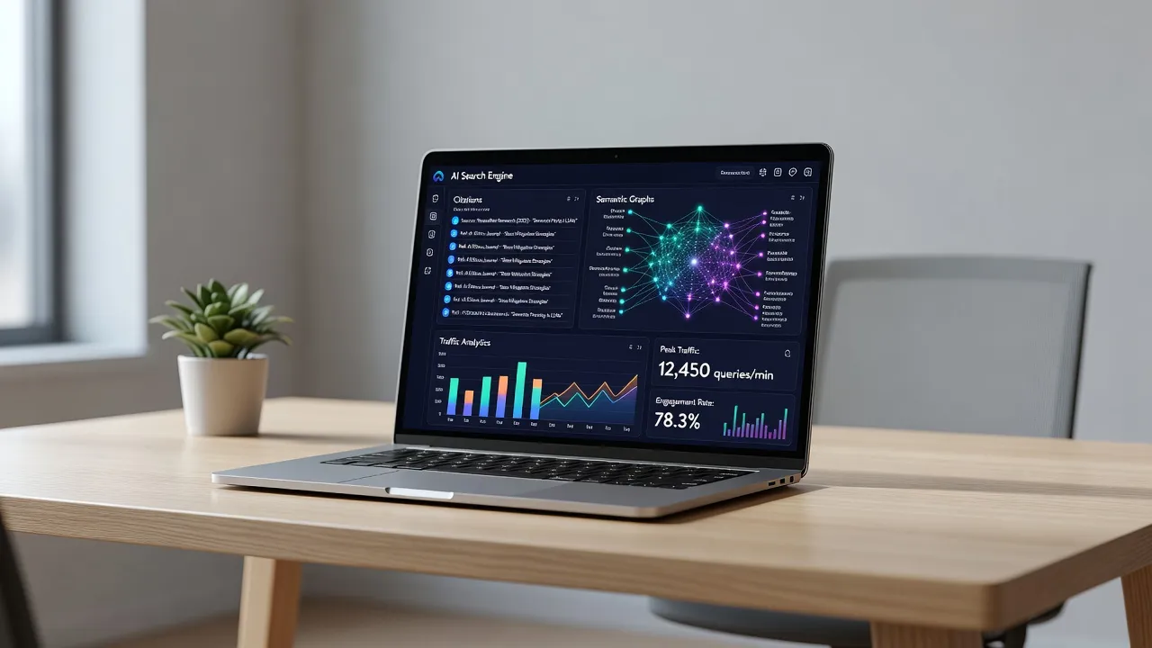Analytics dashboard showing generative engine optimization service performance and AI citations.