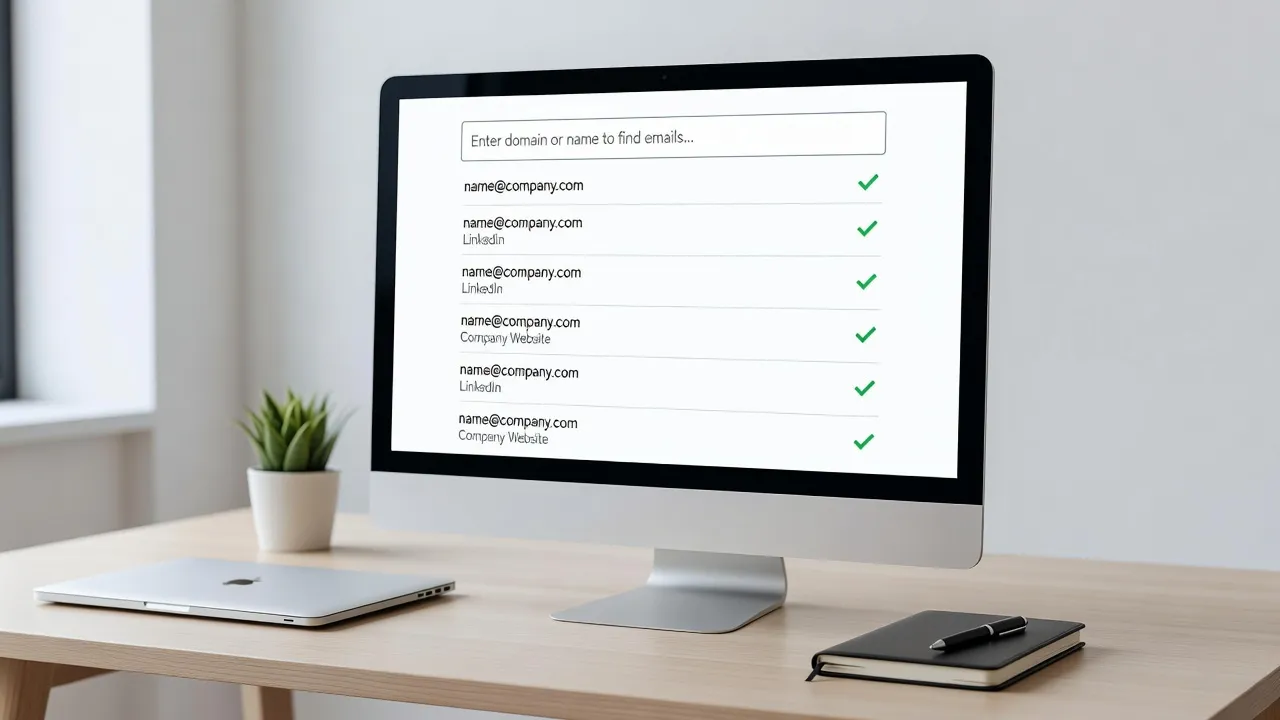 Hunter.io free email finder tool showing verified contact addresses for outreach.