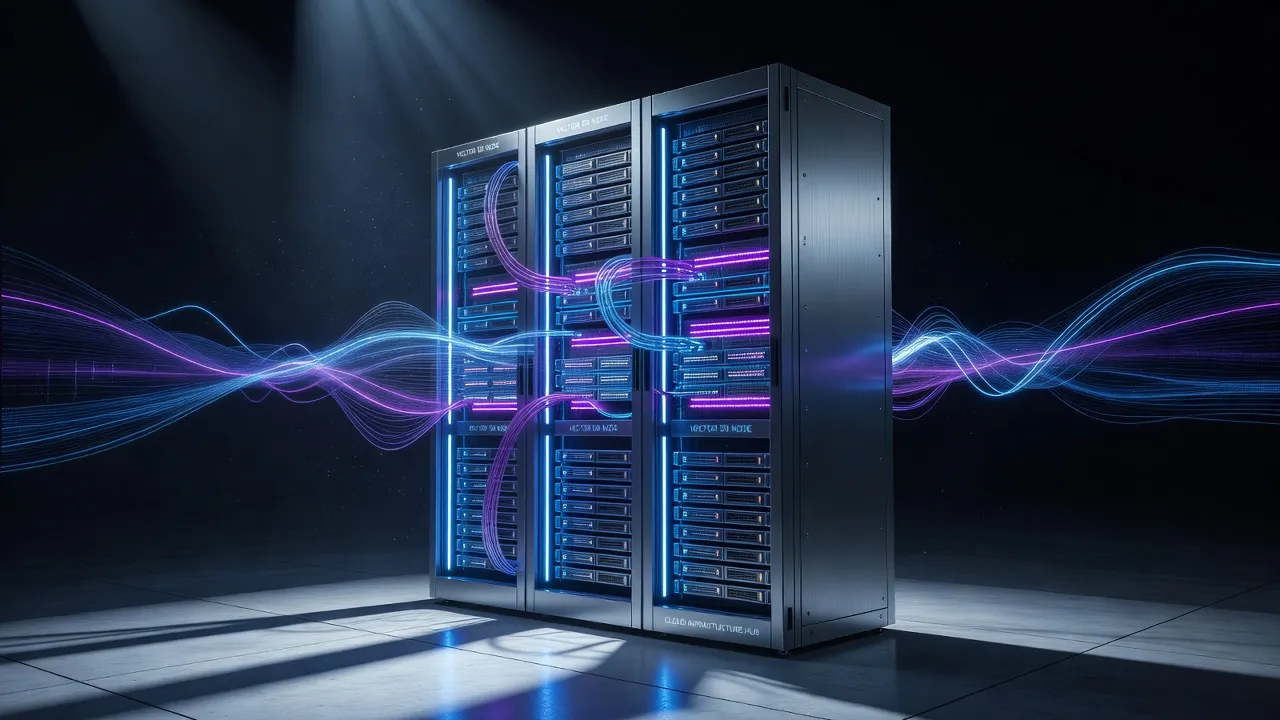 Cloud server infrastructure hosting enterprise vector database clusters.