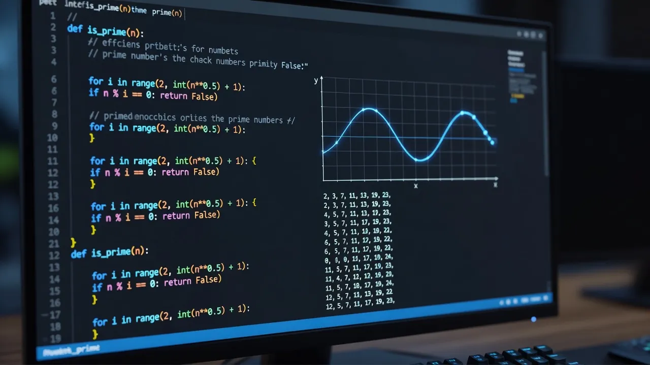 Computer screen showing Python algorithmic code written to solve a computational Project Euler math problem.