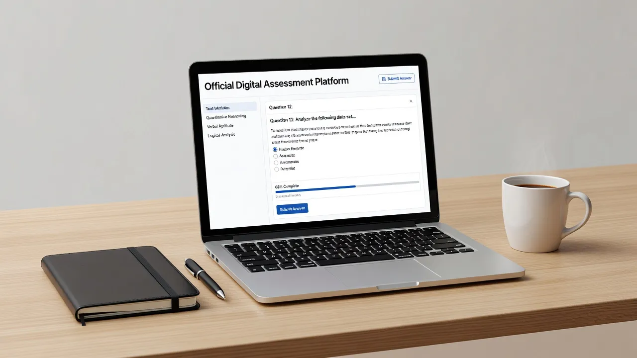 Official digital SAT Practice Test 4 displayed on a laptop screen with study materials.