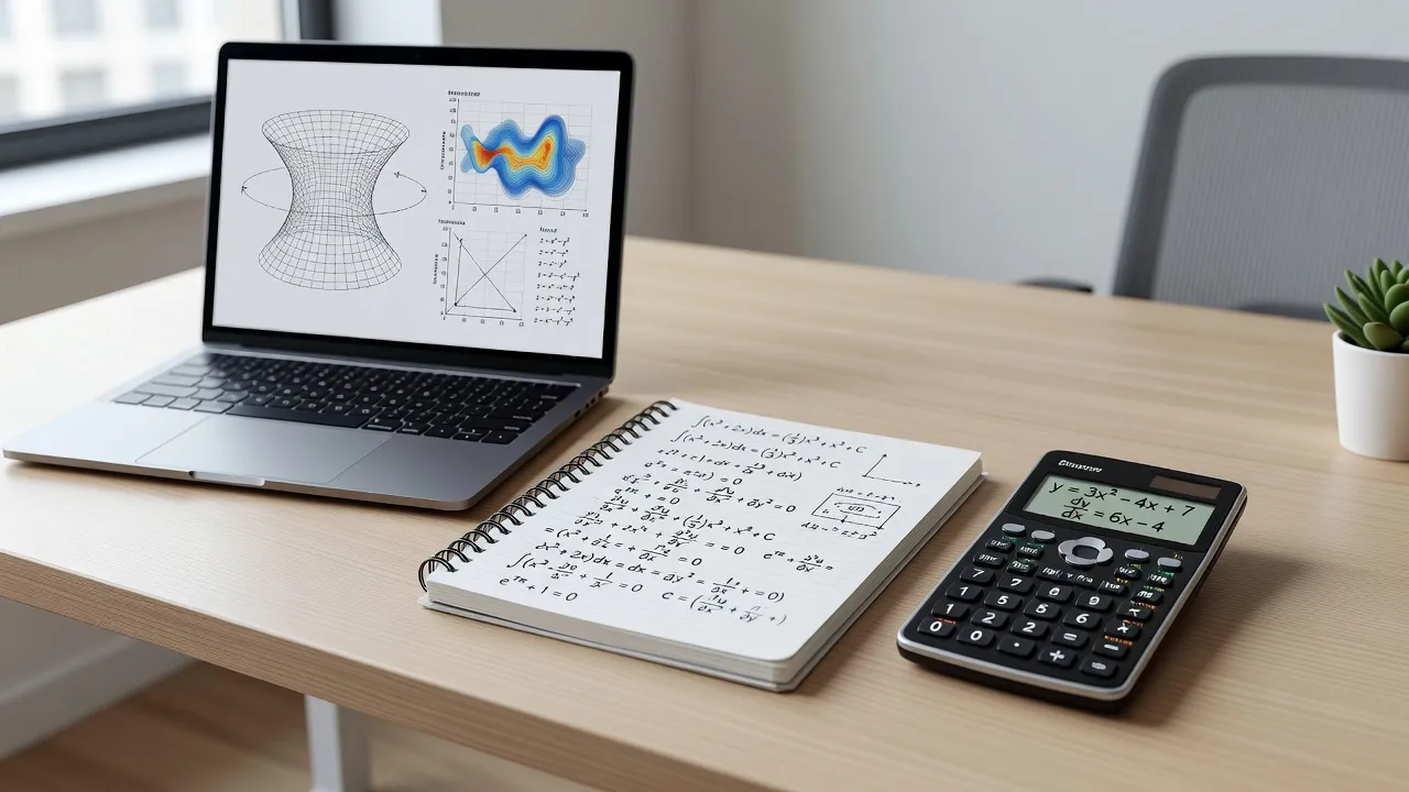 Study materials showing math formulas and digital graphing tool for SAT Practice Test 4 preparation.